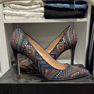 J. Crew Multicolor Embroidered Heels